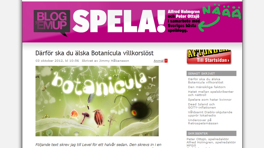 Öppet brev till Aftonbladet SPELA!