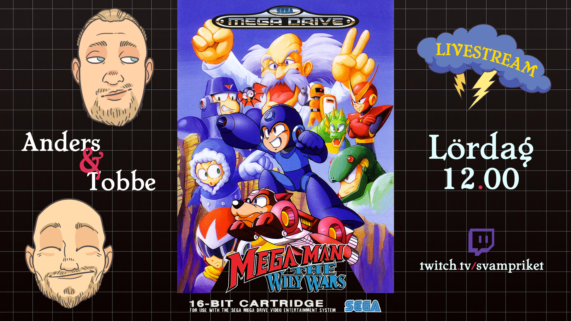 Anders och Tobbe streamar Mega Man – The Wily Wars